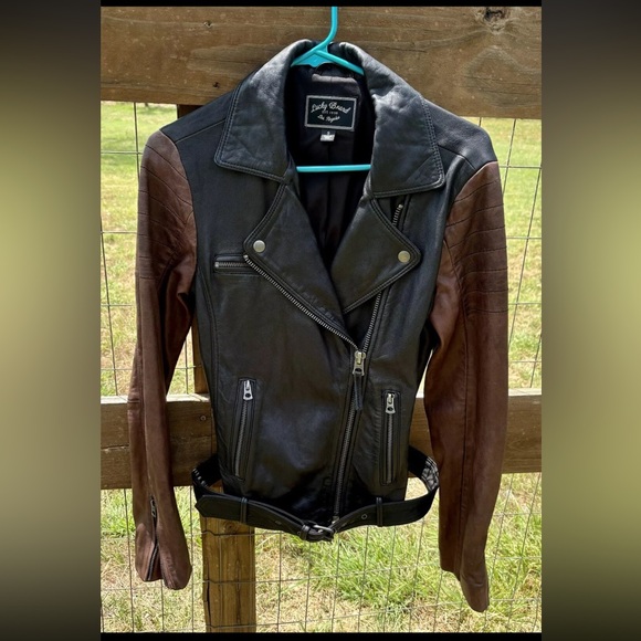 Lucky Brand Jackets & Blazers - Lucky Brand Core Moto Two Color Soft Lamb Leather Jacket size S